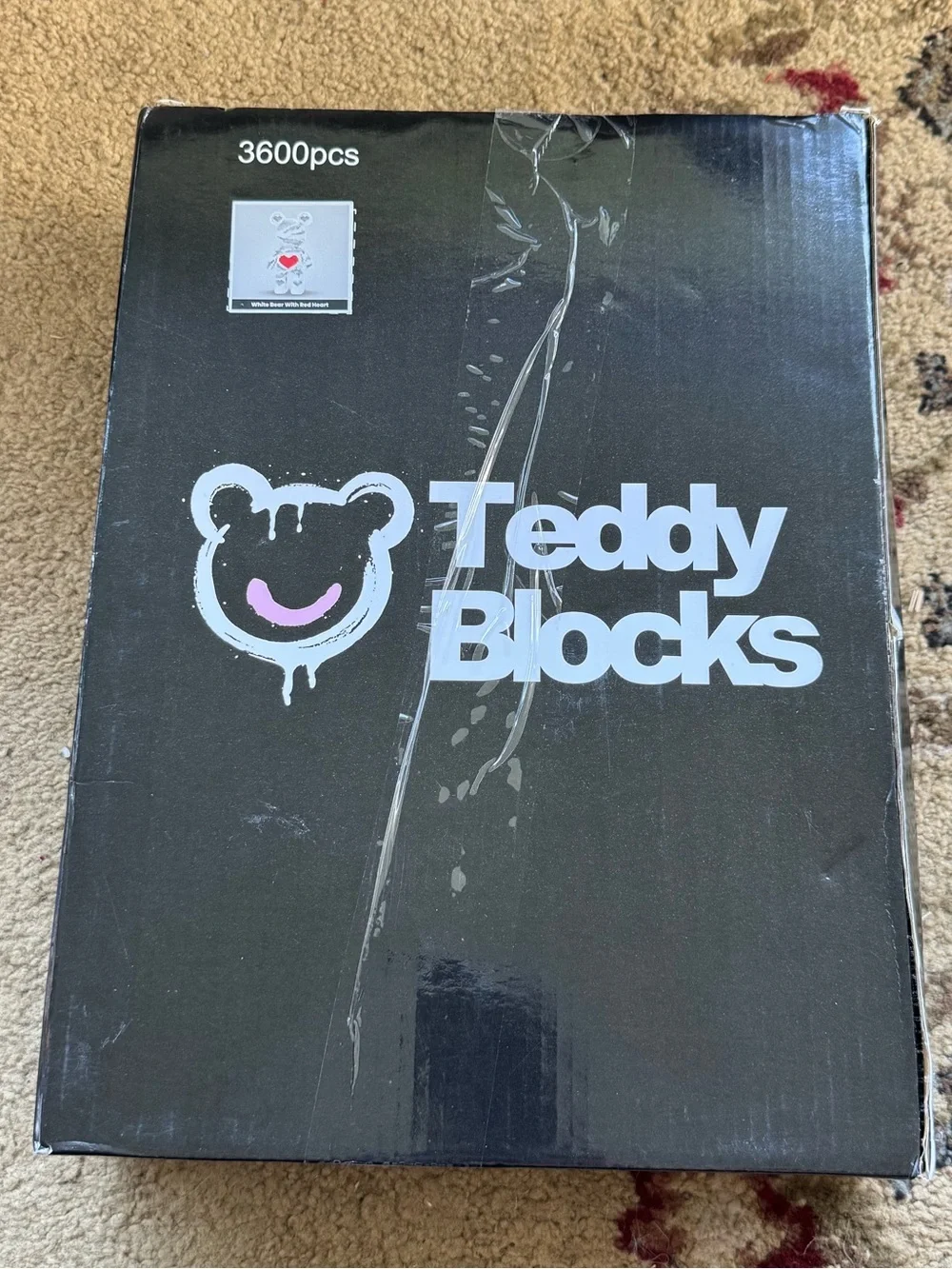 Teddy Blocks White Bear Red Heart 3600 pcs DIY building blocks